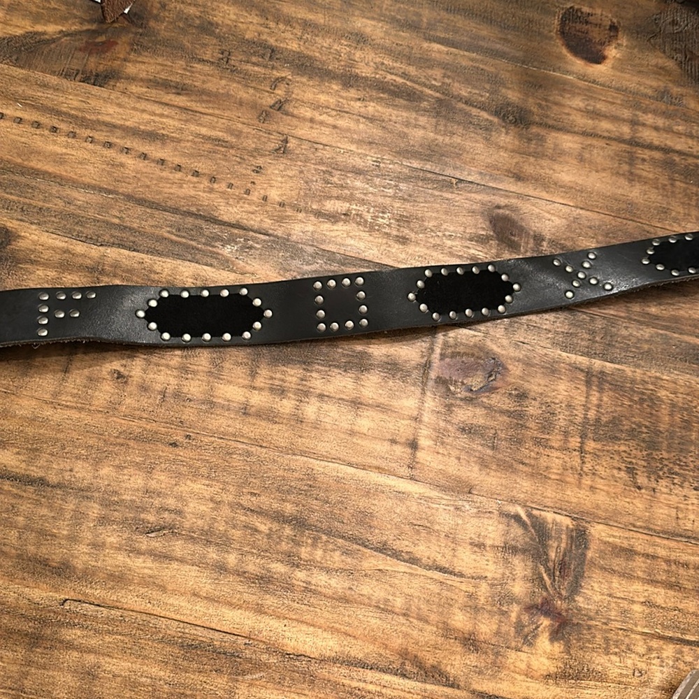 Fox brand belt, black, genuine leather, size 32/34